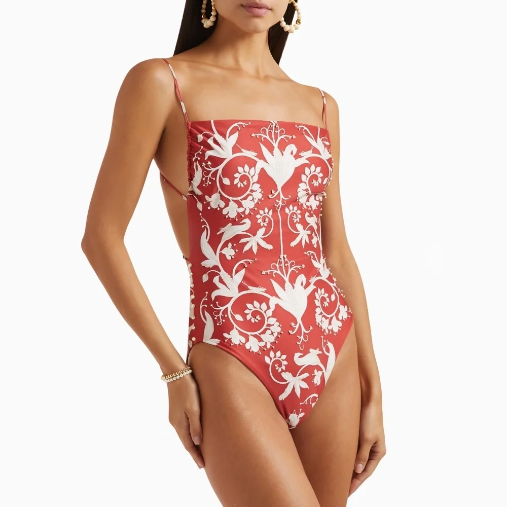 Agua By Agua Bendita Ceramica Maiz Hand Embroidered Swimsuit / Bodysuit …